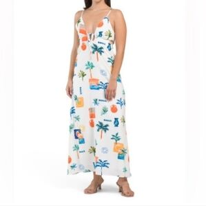 Paper Heart Coastal Palms Maxi Dress Size XS